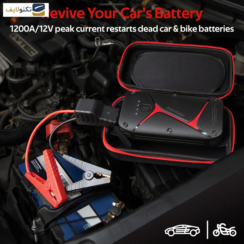 جامپ استارتر خودرو و پاوربانک پرومیت مدل SPARKTANK-16 ظرفیت 16000 میلی آمپر ساعت جامپ استارتر خودرو و پاوربانک پرومیت مدل SPARKTANK-16 ظرفیت 16000 میلی آمپر ساعت