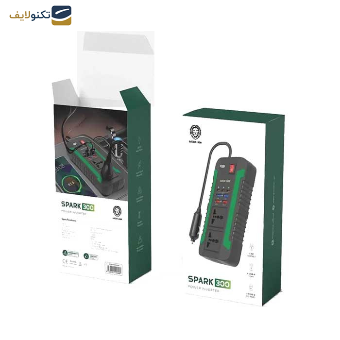 شارژر فندکی 300 وات گرین لاین مدل spark 300