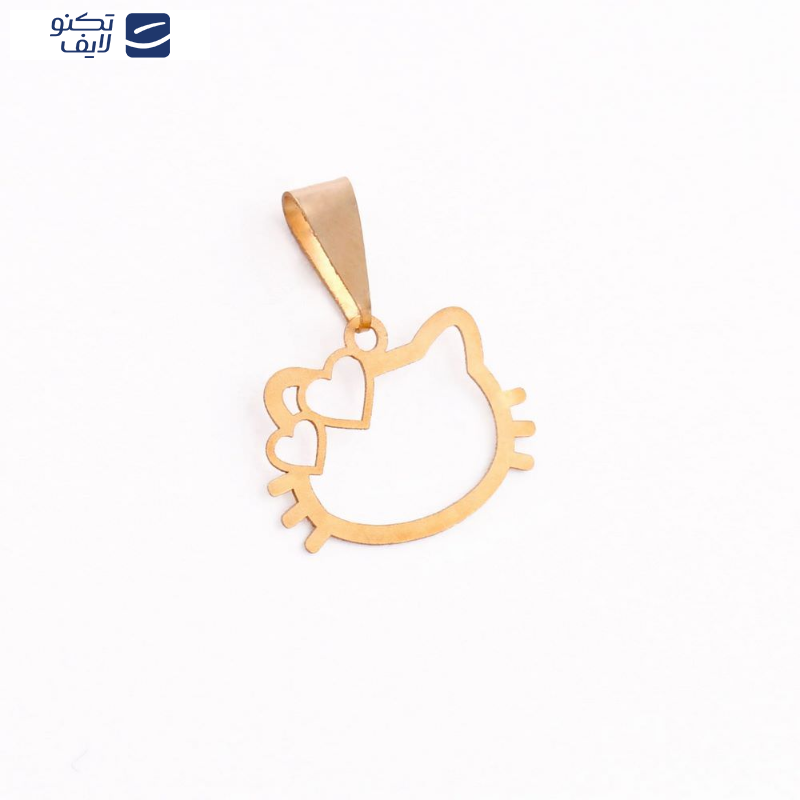 گردنبند طلا 18عیار طرح کیتی تو خالی قلبی