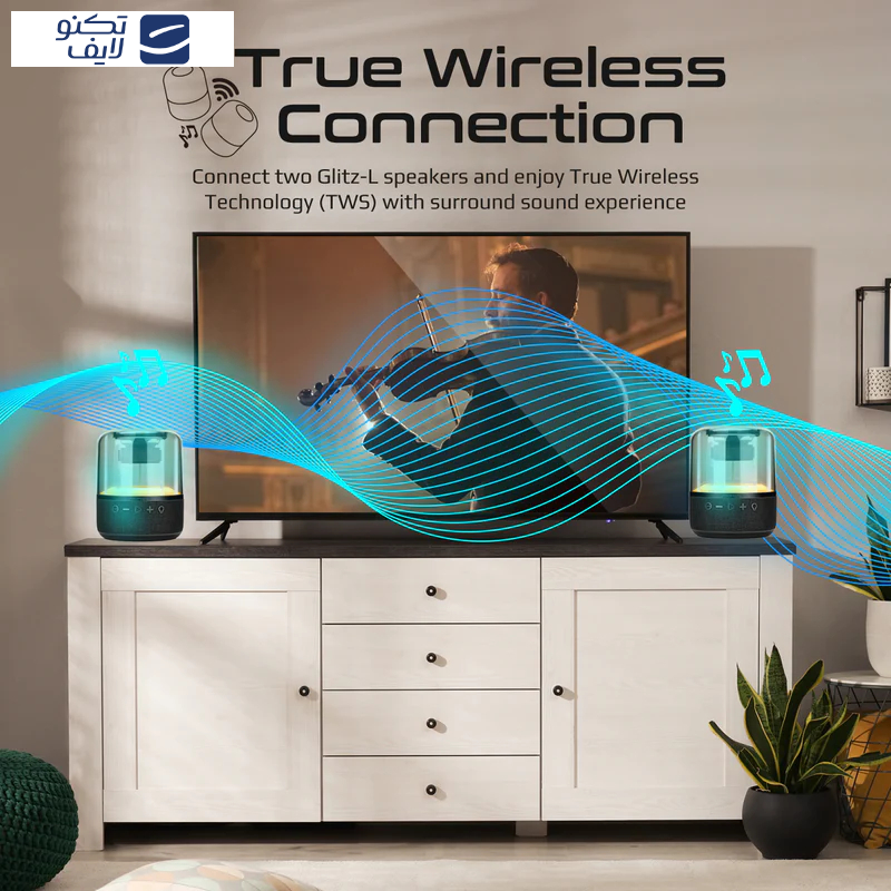 اسپیکر بلوتوثی قابل حمل پرومیت مدل GLITZ-L.BLACK