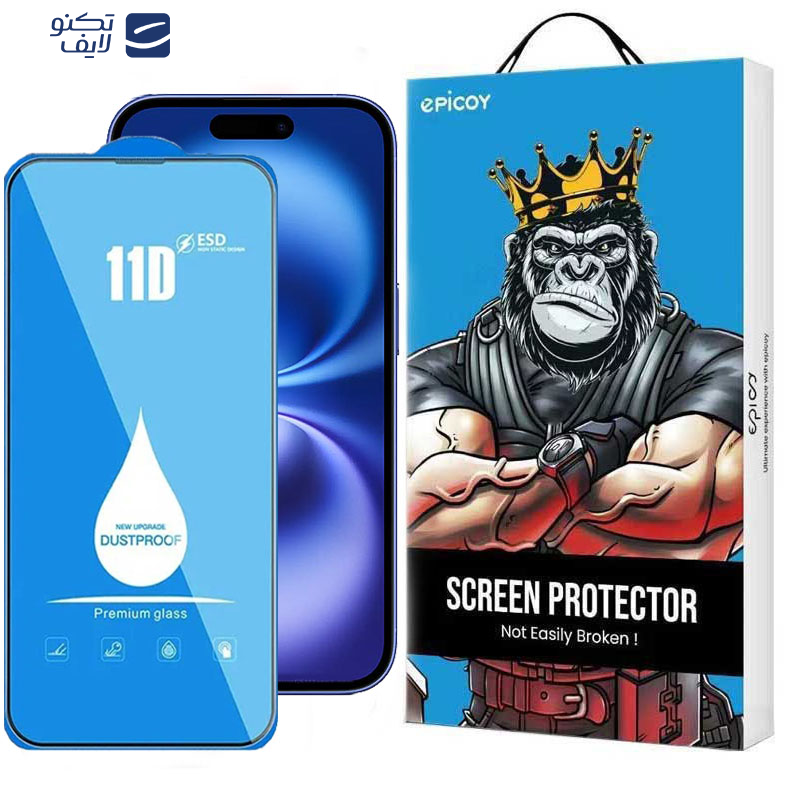 محافظ صفحه نمایش 11D اپیکوی مدل Blue ESD مناسب برای گوشی موبایل اپل iPhone 16
