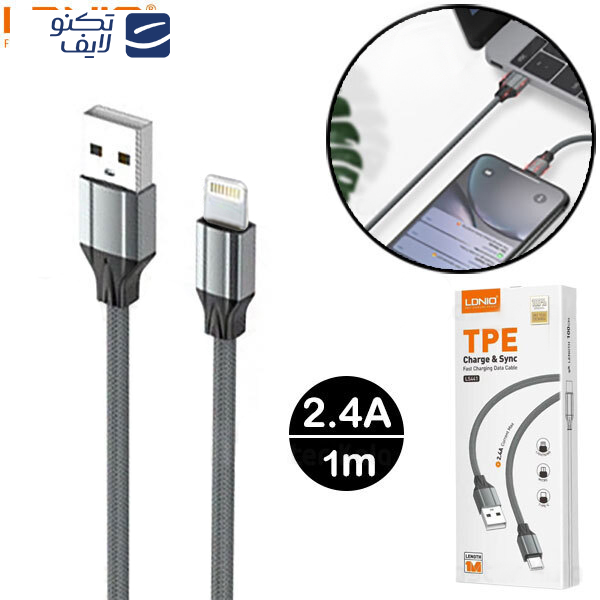 کابل تبدیل USB به لایتنینگ الدینیو مدل LS441 01pr طول 1 متر 