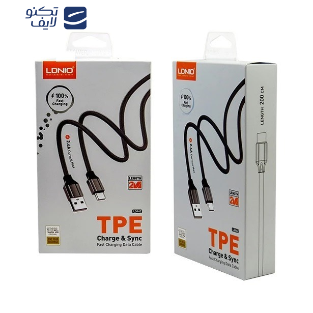 کابل تبدیل USB به لایتنینگ الدینیو مدل LS442 طول 2 متر 