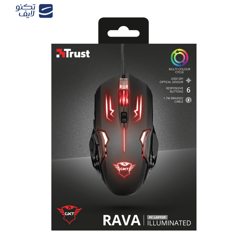 ماوس مخصوص بازی تراست مدل GXT 108 Rava illuminated