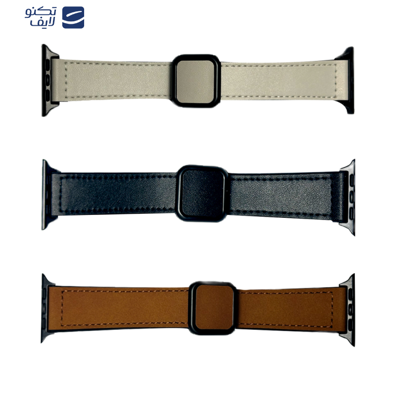 بند تیوا مدل چرمی مگنتی مناسب برای اپل واچ ultra 44/45/49 mm