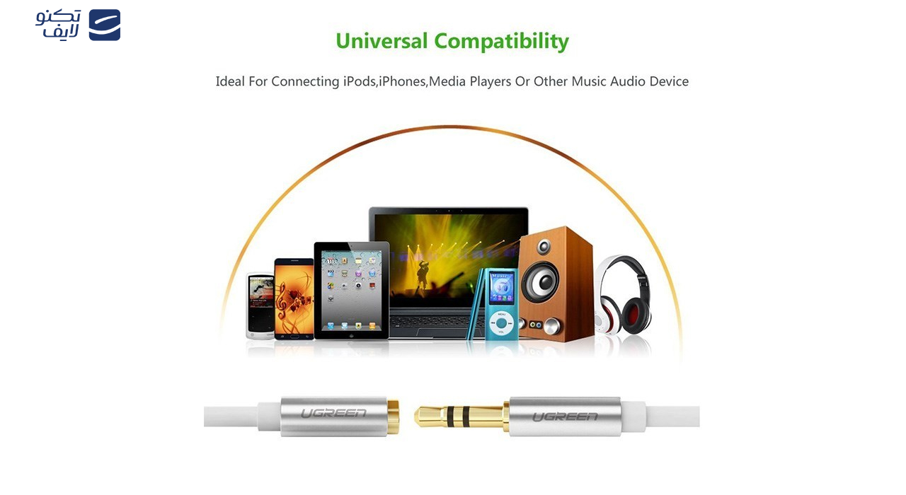 کابل افزایش طول استریو 3.5 میلی متری یوگرین مدل AV118 طول 5 متر