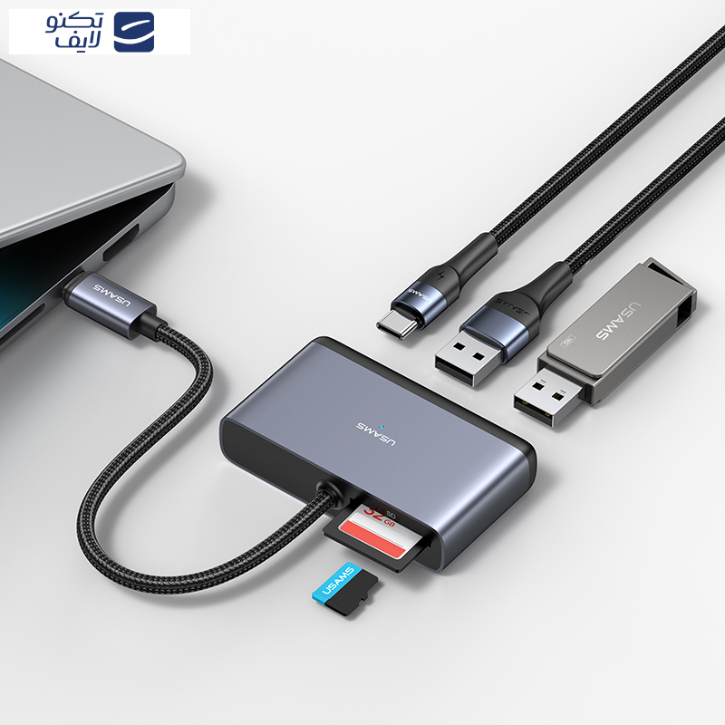 هاب 5 پورت یوسمز مدل SJ628 5in1 Type-C HUB