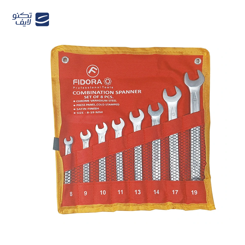 آچار یکسر تخت یکسر رینگی فیدورا مدل FI-00819 مجموعه 8 عددی