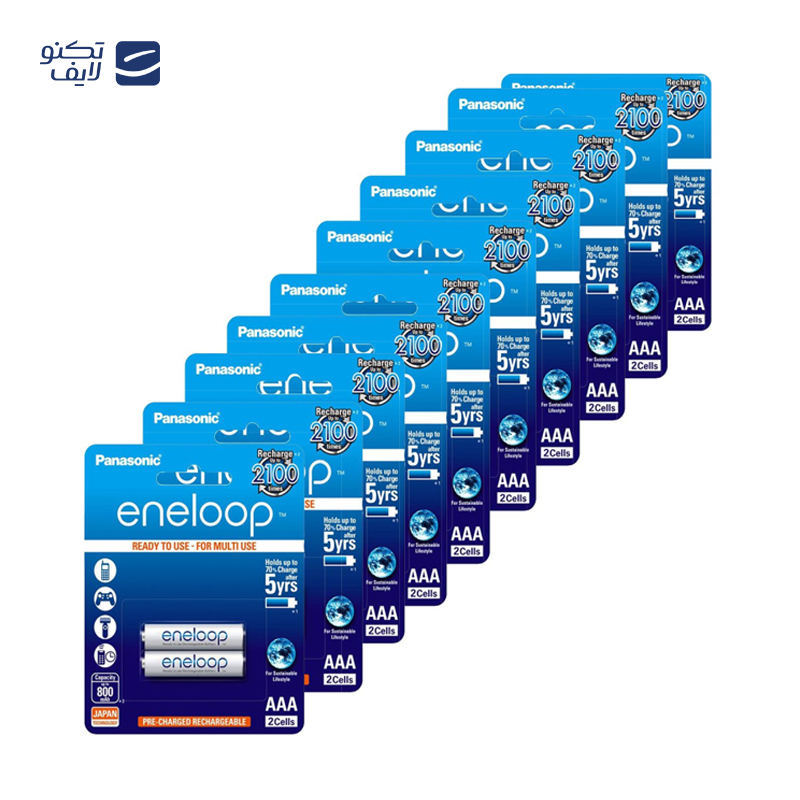 باتری نیم قلمی قابل شارژ پاناسونیک مدل eneloop بسته 20 عددی باتری نیم قلمی قابل شارژ پاناسونیک مدل eneloop بسته 20 عددی