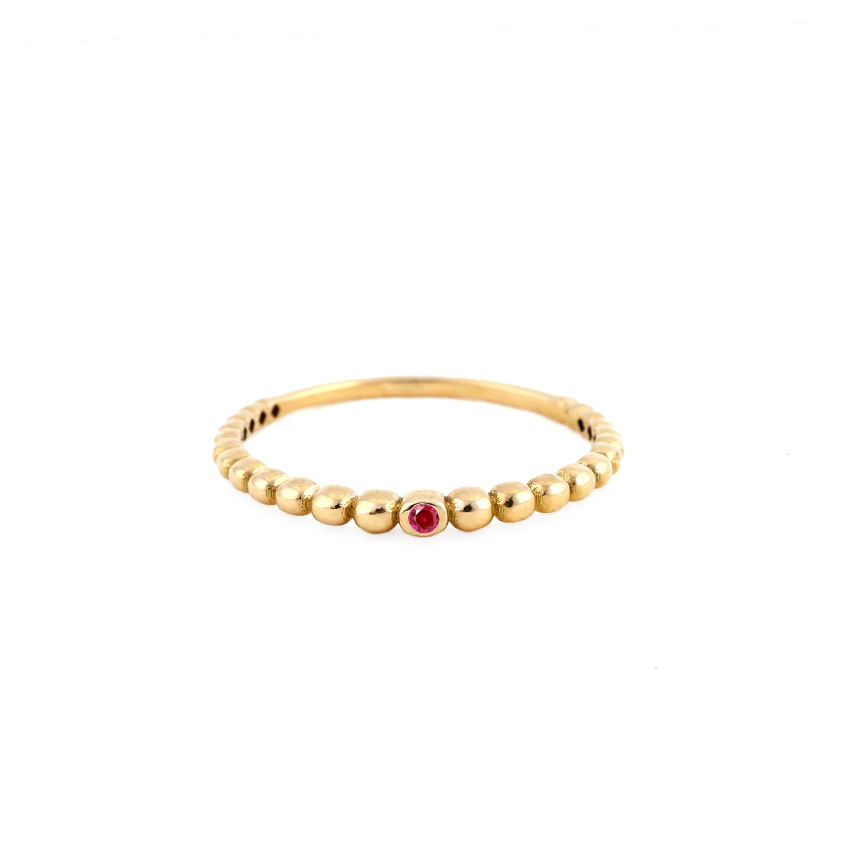 انگشتر طلای زنانه 18 عیار بان گالری مدل لانا باریک سرخابی