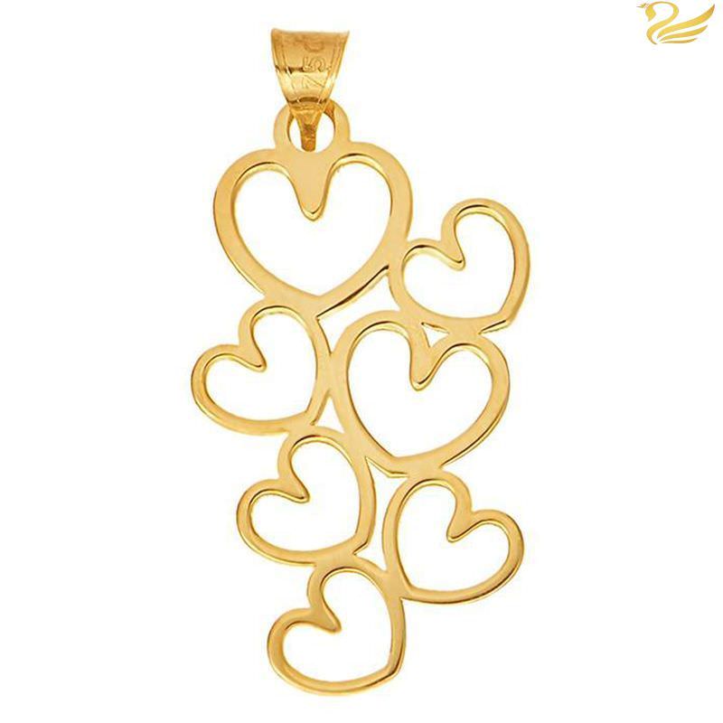 پلاک طلا 18عیار طرح هفت قلب