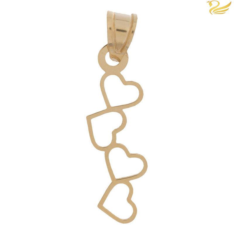 پلاک طلا 18عیار زنانه طرح چهار قلب