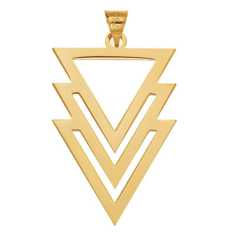 پلاک طلا 18عیار زنانه طرح مثلث هرم