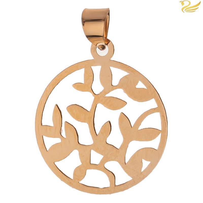 پلاک طلا 18عیار طرح برگ در دایره