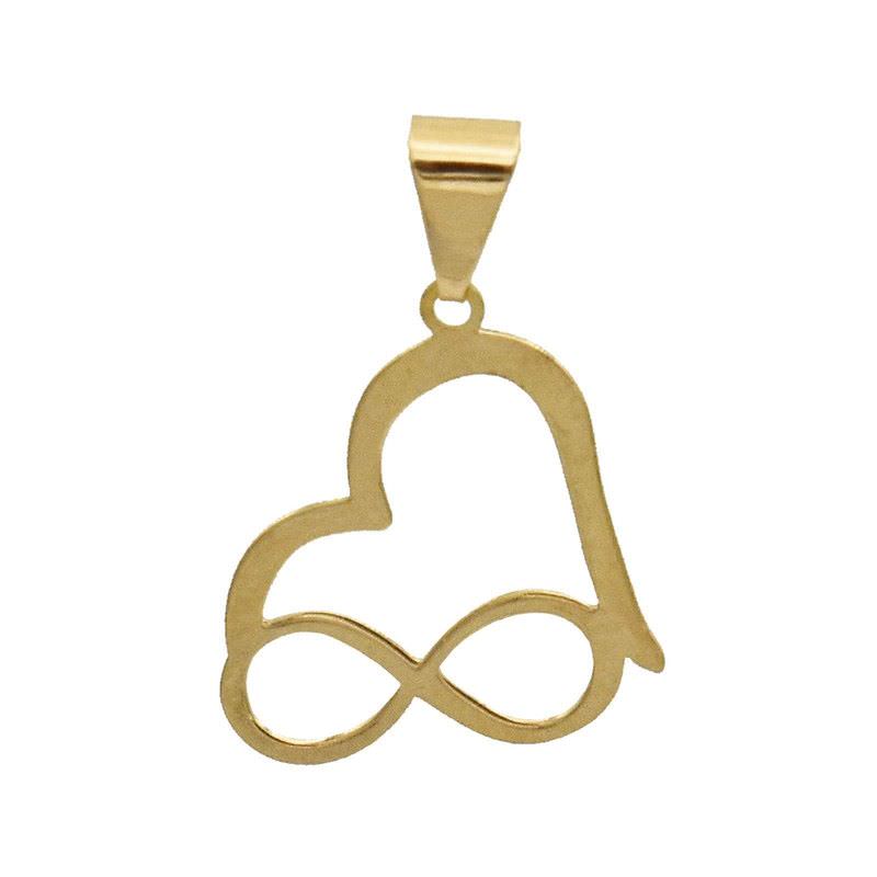 پلاک طلا 18عیار زنانه طرح قلب و بی نهایت