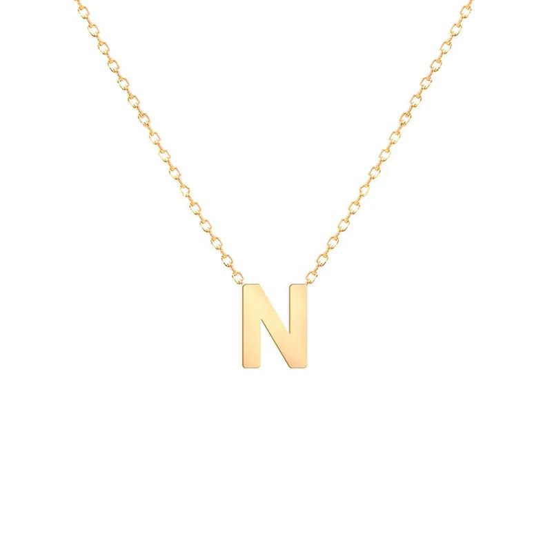 گردنبند طلا 18 عیار طرح حرف N با فونت ساده
