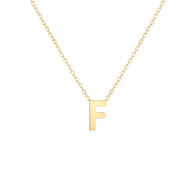 گردنبند طلا 18 عیار طرح حرف F با فونت ساده