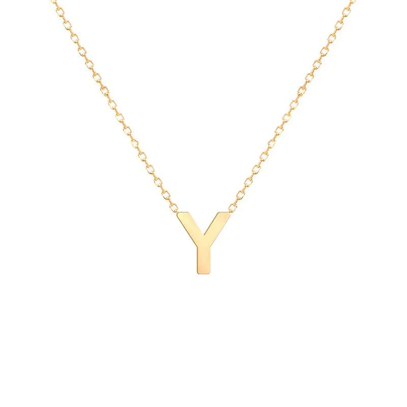 گردنبند طلا 18 عیار طرح حرف Y با فونت ساده