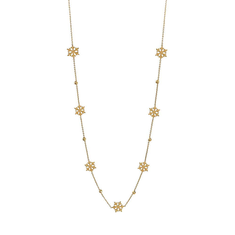 گردنبند گوله برف کریسمسی طلا 18 عیار