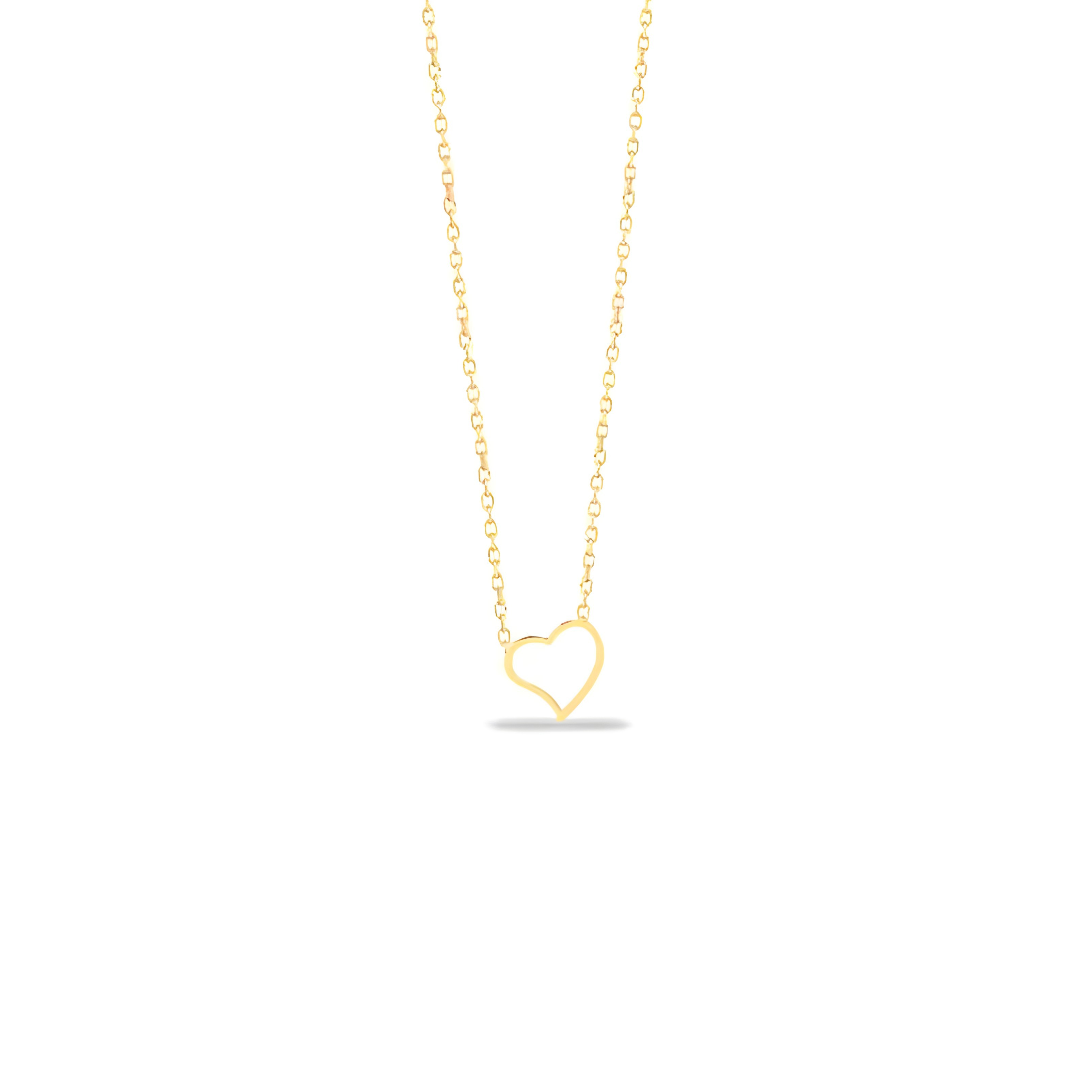 گردنبند طلا 18 عیار طرح قلب آناهیتا