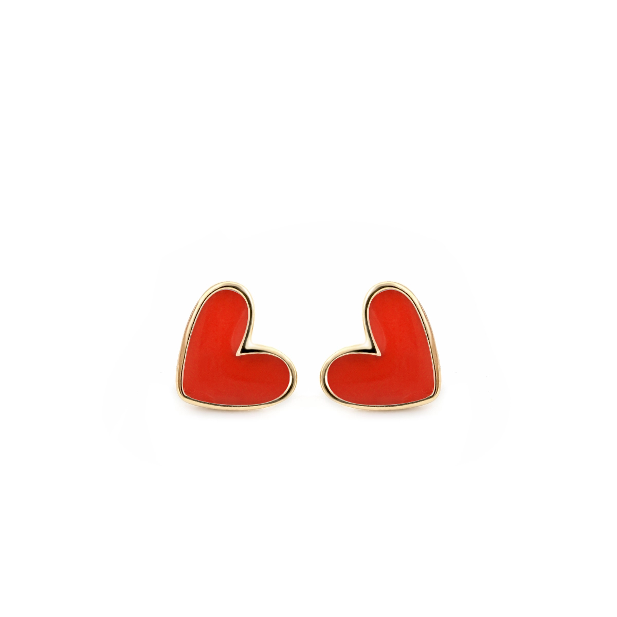 گوشواره طلای 18 عیار بان گالری مدل قلب آبنباتی