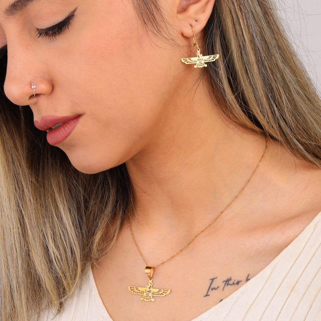 گوشواره فروهر طلا 18 عیار