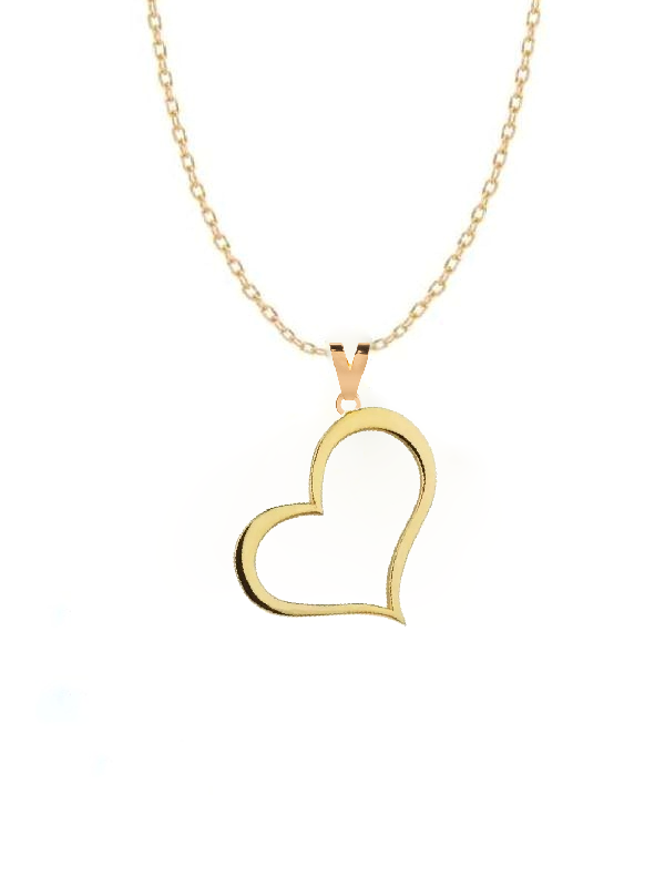 گردنبند طلا 18 عیار اپال گلد مدل قلب لیزری توخالی