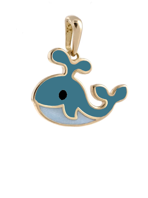 پلاک طلا 18 عیار زنانه اپال گلد مدل نهنگ میناکاری