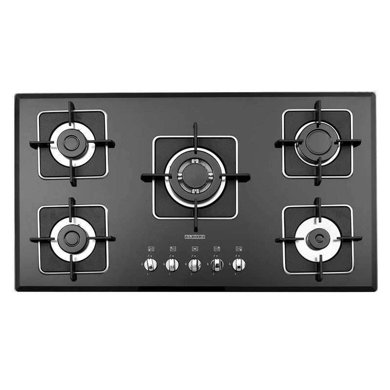 اجاق گاز صفحه‌ای پنج شعله استیل البرز مدل G-5960