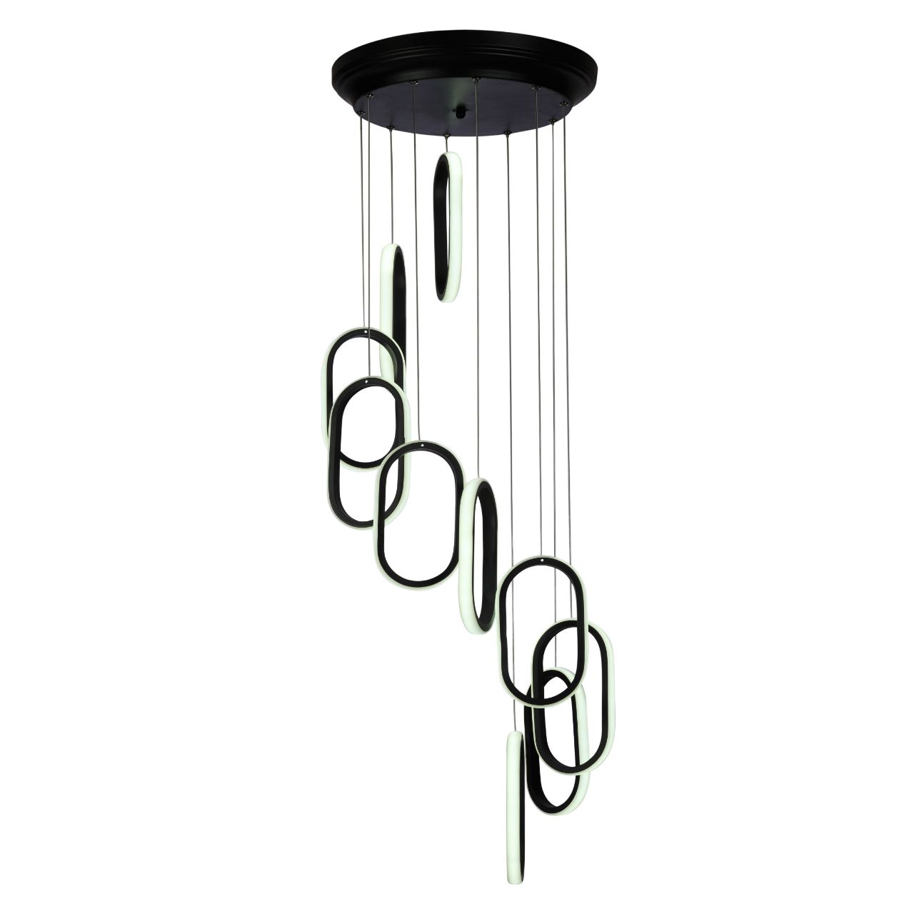 لوستر مدرن سقفی اتاق چشمه نور مدل L6407/10BK آفتابی