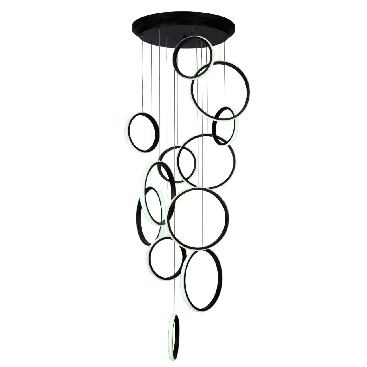 لوستر مدرن سقفی اتاق چشمه نور مدل L6409/12BK مهتابی