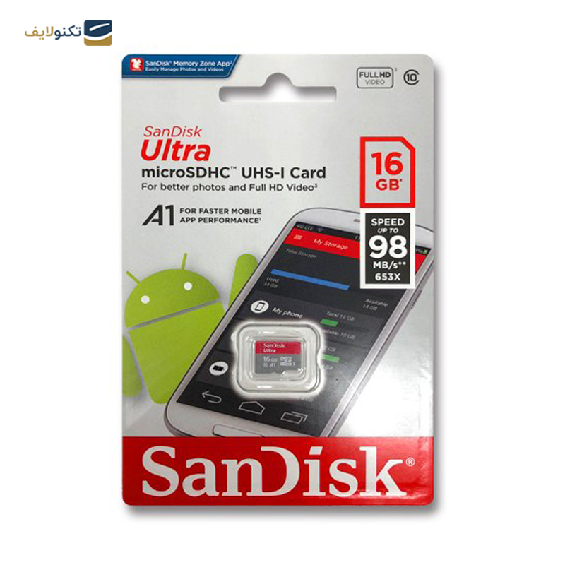gallery- کارت حافظه microSDHC سن دیسک مدل Ultra A1 کلاس 10 استاندارد UHS-I سرعت 98MBps ظرفیت 16 گیگابایت-gallery-0-TLP-18875_8c5fcbb8-ae86-4604-b785-96122a5a7d79.png