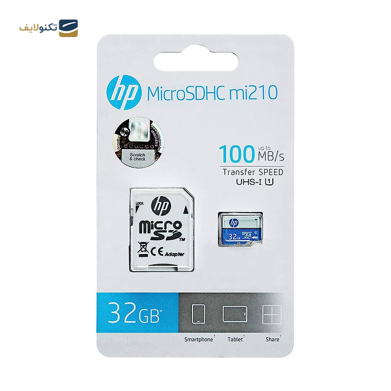 gallery-کارت حافظه‌ microSDXC اچ پی کلاس 10 استاندارد UHS-I U1 مدل HFUD032-1U1BA ظرفیت 32 گیگابایت به همراه آداپتور SD  copy.png