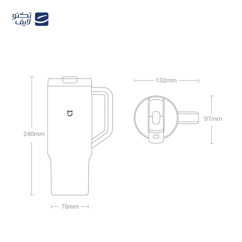 ماگ سفری میجیا مدل MJXGB01RM گنجایش 1 لیتر