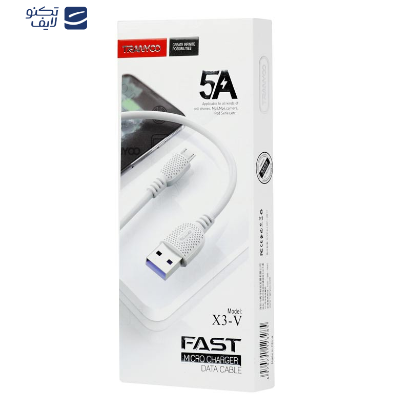 کابل تبدیل USB به microUSB ترانیو مدل X3-V طول 1 متر