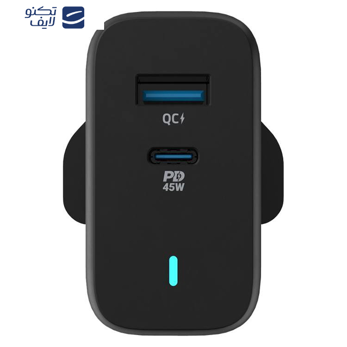 شارژر دیواری 45 وات پاورولوجی مدل PWCUQC004 GaN 45W
