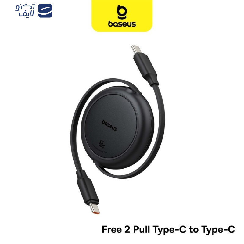 کابل تبدیل USB-C به USB-C بیسوس مدل Free2Pull Mini 60W طول 1 متر