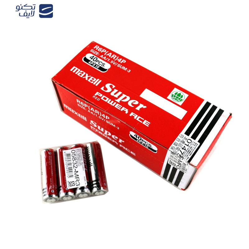 باتری قلمی مکسل مدل super power ace بسته 40 عددی