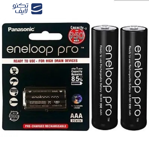 باتری نیم قلمی قابل شارژ پاناسونیک مدل eneloop pro 950mAh بسته 2 عددی