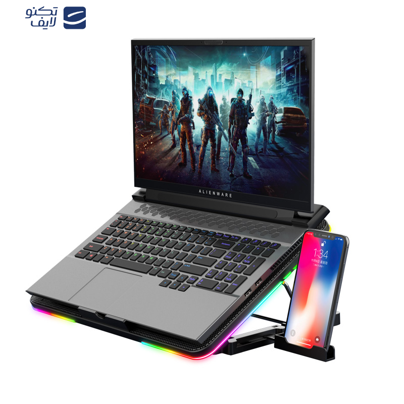 پایه خنک کننده لپ تاپ کول کلد مدل F5-RGB پایه خنک کننده لپ تاپ کول کلد مدل F5-RGB