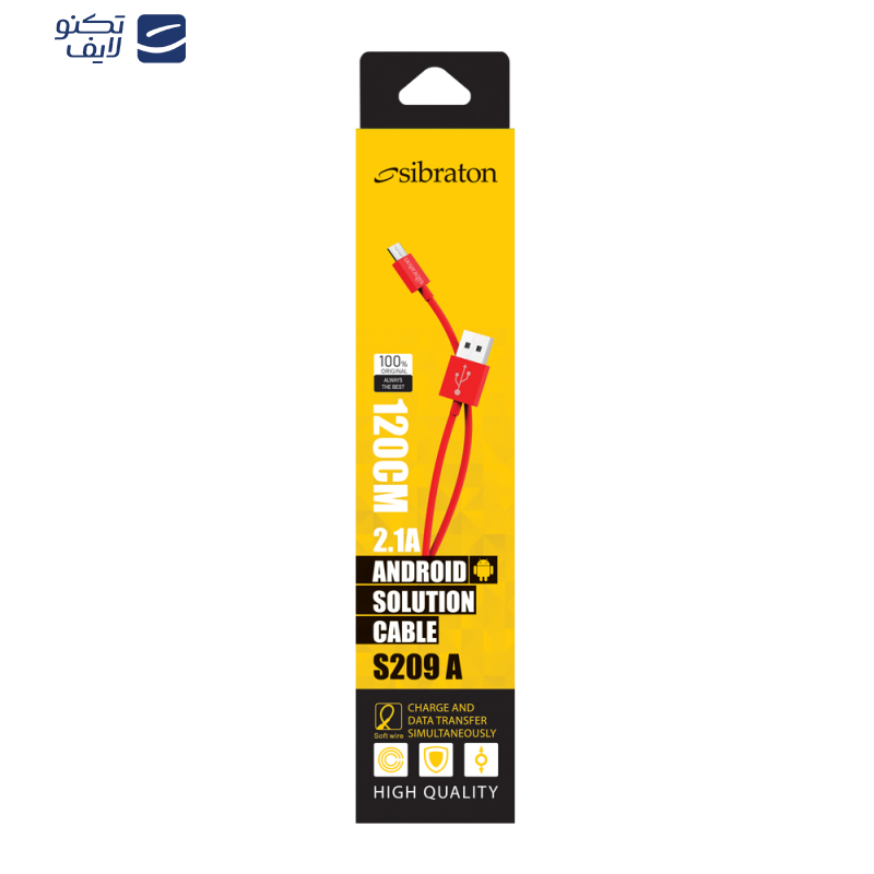 کابل تبدیل USB به microUSB سیبراتون مدل S209A طول 1.2 متر