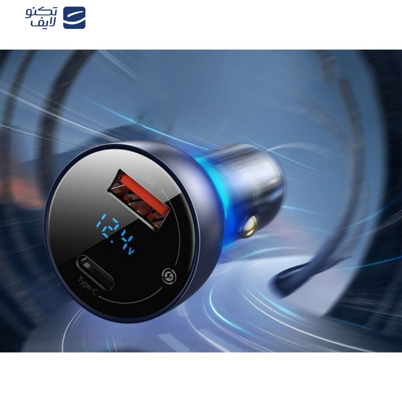 شارژر فندکی 65 وات باسئوس مدل Dual Quick Charger-65W