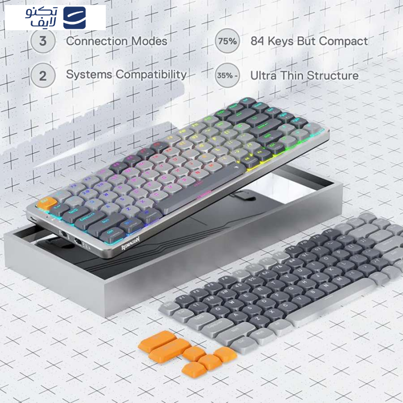 کیبورد ردراگون مدل Azure K652 PRO RGB کیبورد ردراگون مدل Azure K652 PRO RGB