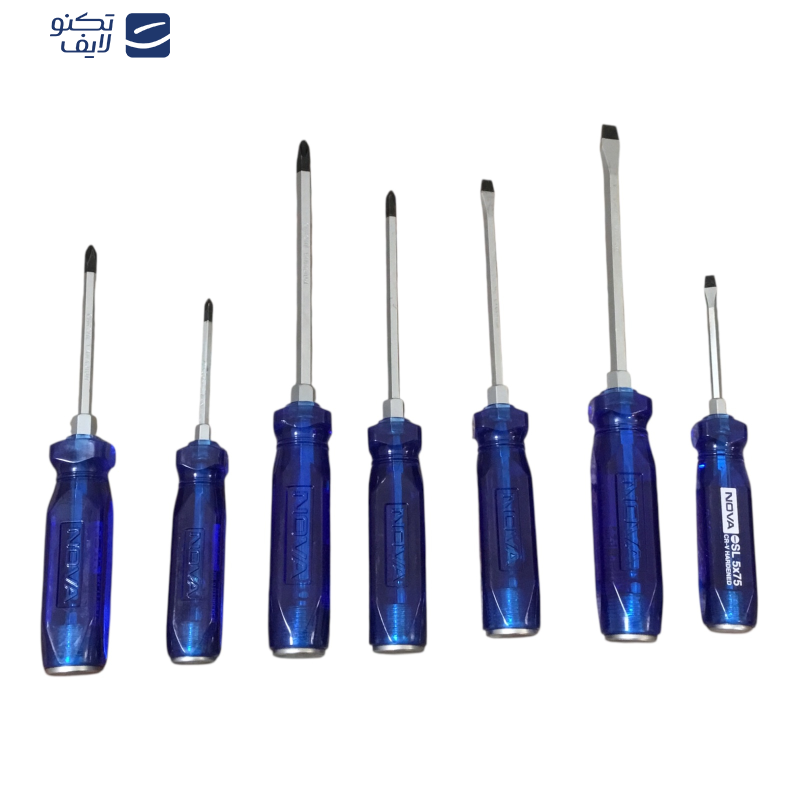 پیچ گوشتی ضربه خور نووا مدل 2171 مجموعه 7 عددی