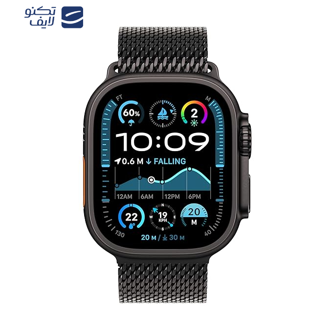 ساعت هوشمند اپل مدل Ultra 2 Black Titanium Case Milanese Loop 49mm ساعت هوشمند اپل مدل Ultra 2 Black Titanium Case Milanese Loop 49mm