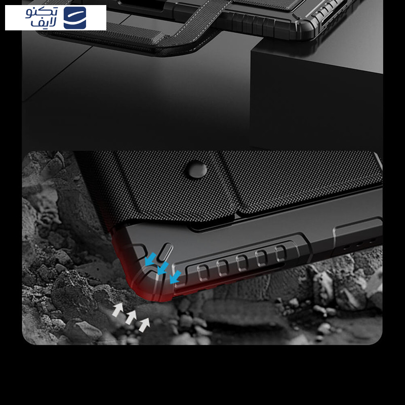 کیف کلاسوری کیبورد دار نیلکین مدل Bumper Go Keyboard مناسب برای تبلت اپل iPad Air 13 2025 / iPad Air 13 2024 / iPad Pro 12.9 2022 / 2021 / 2020