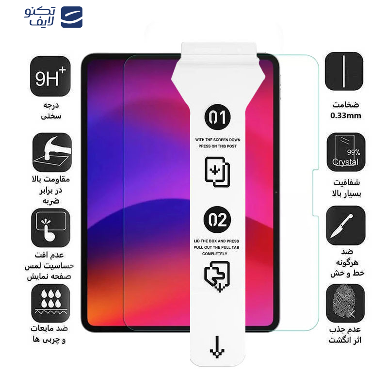محافظ صفحه نمایش اپیکوی مدل 5D Super Power Easy install مناسب برای تبلت اپل iPad Air 13 2025 / iPad Air 13 2024 / iPad Pro 13 2024 