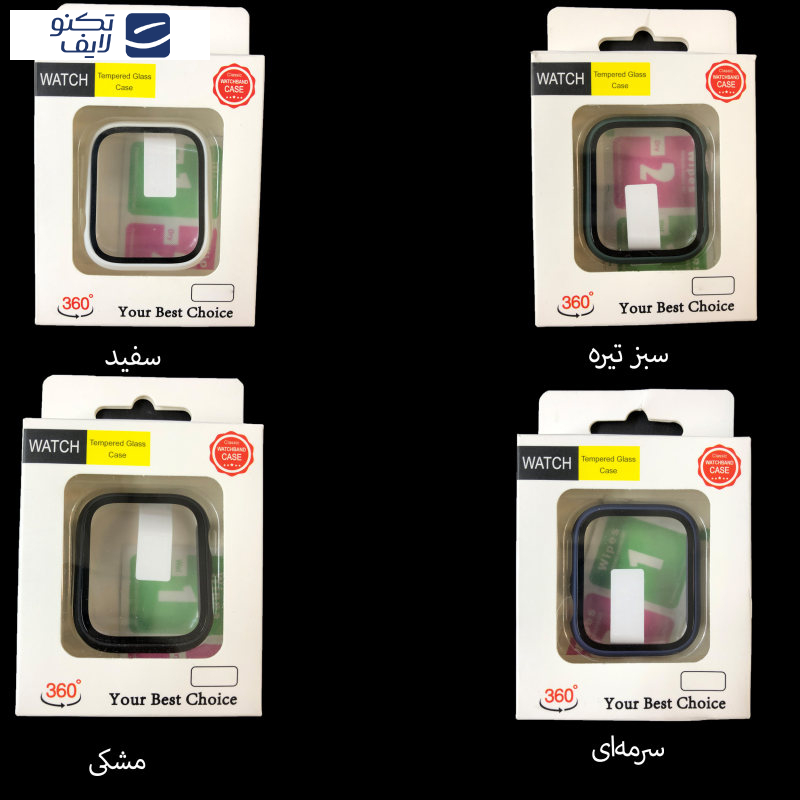 کاور مدل Tempered Glass Case مناسب برای اپل واچ سری 4/5/6/SE سایز 40 میلی متری