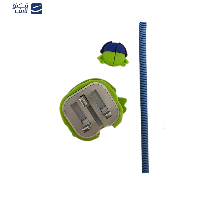 محافظ کابل طرح مایک مدل Silicon  به همراه محافظ شارژ دیواری  مجموعه 4 عددی