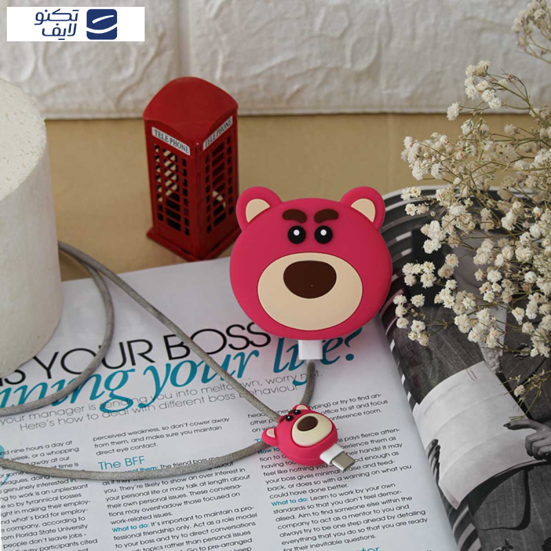 محافظ شارژر دیواری سانیوان طرح عروسکی فانتزی خرس لاتسو مجموعه 4 عددی